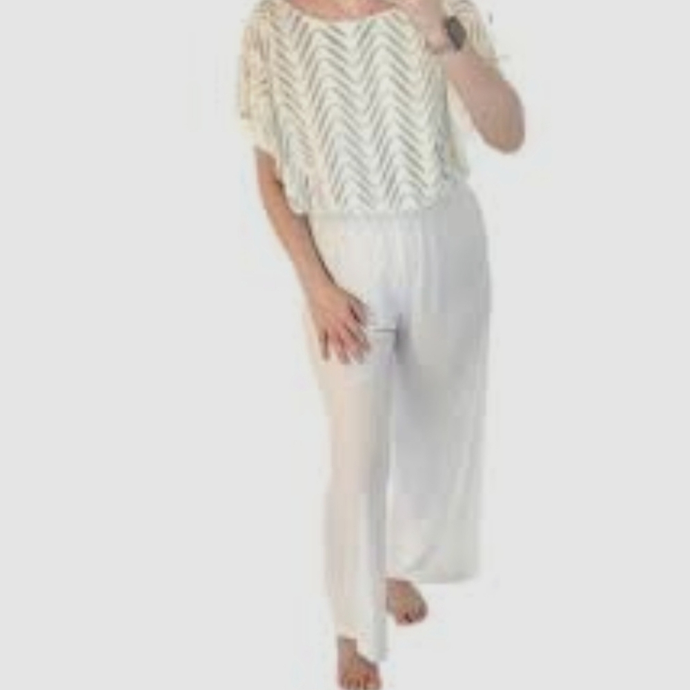 Emma & Michele Ivory Wide Leg Jumpsuit
